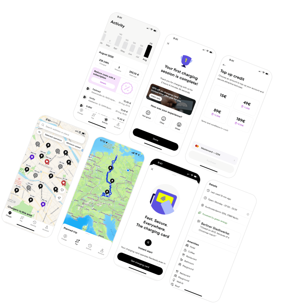 Plugsurfing app screenshots