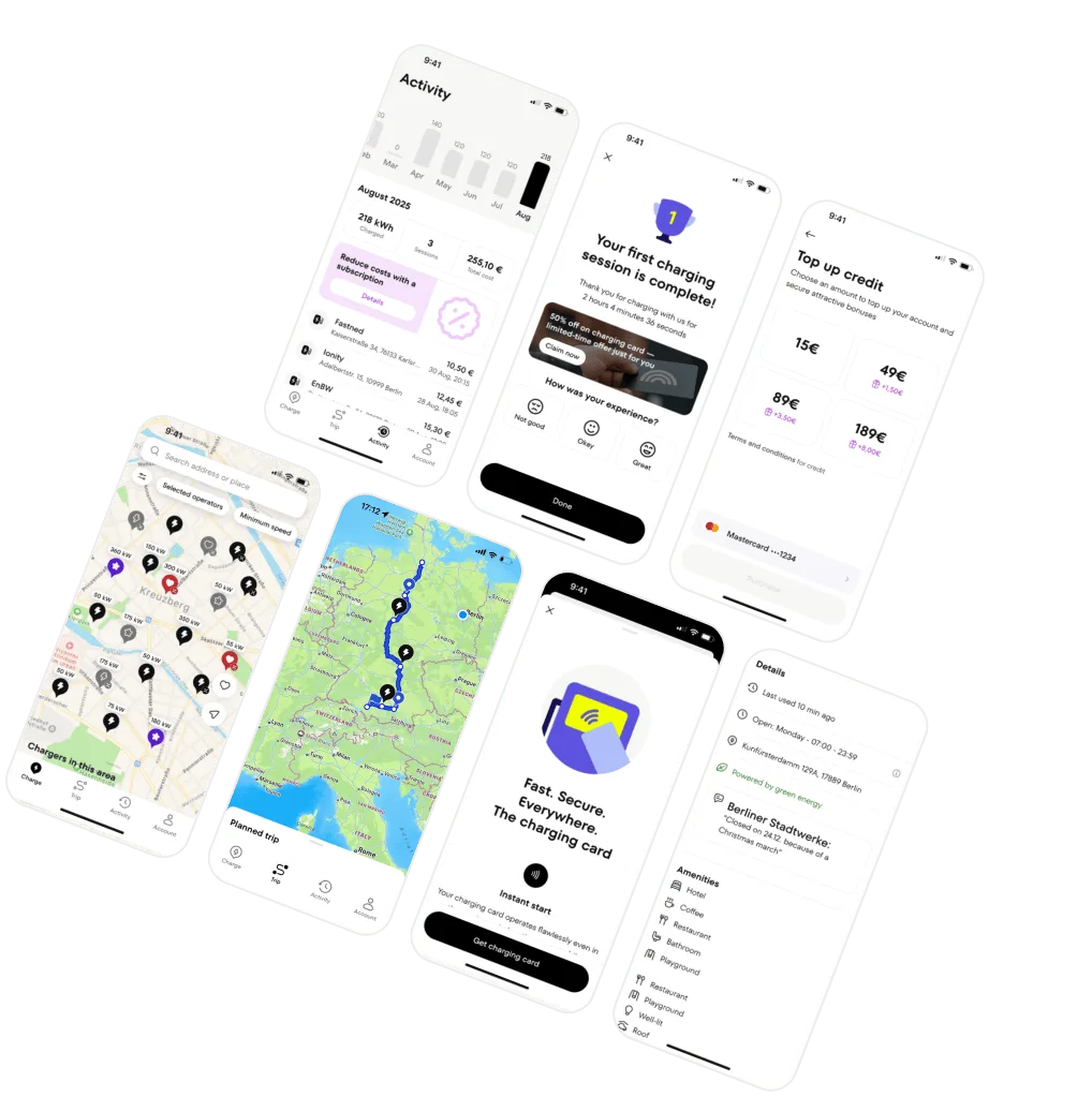 Plugsurfing app screenshots